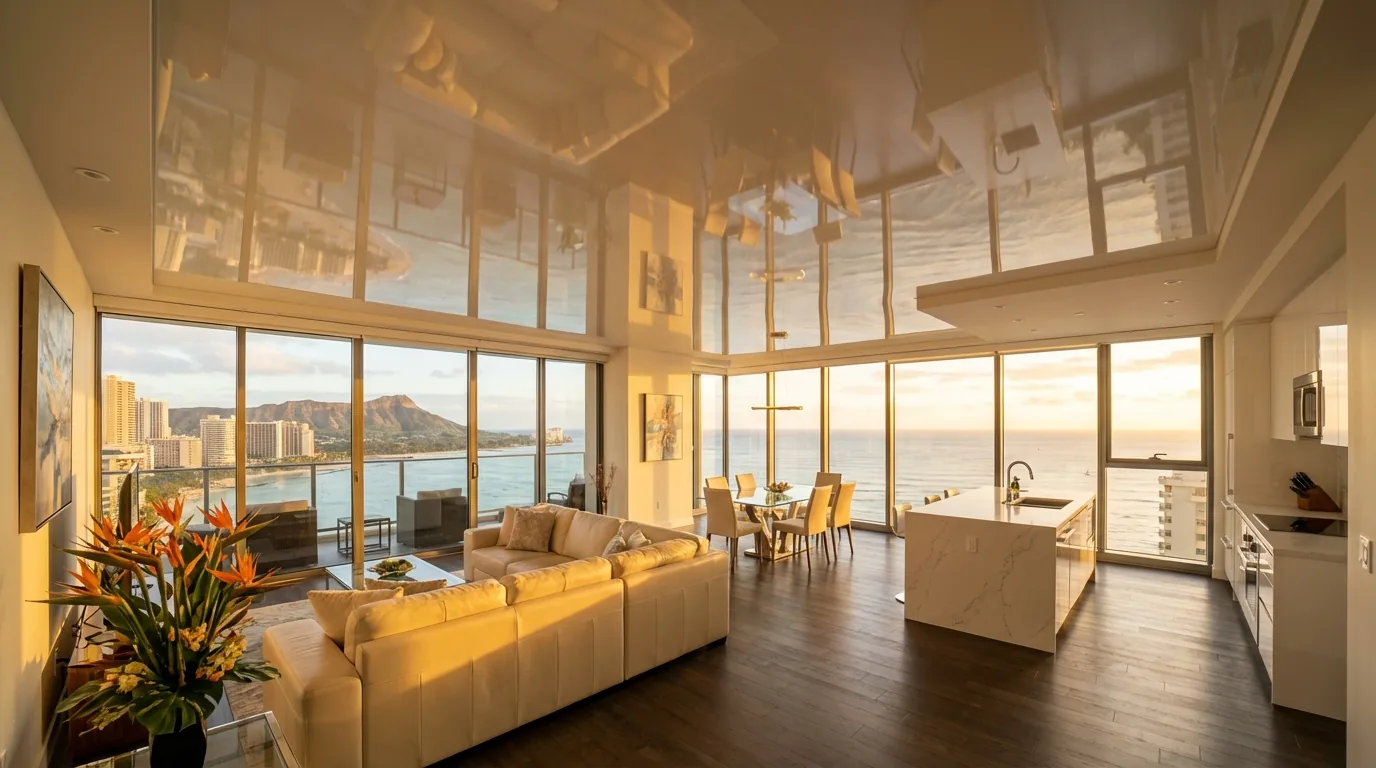 Luxury stretch ceiling installation